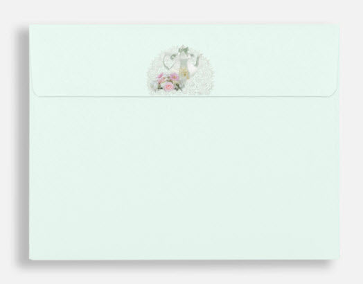 Green Teapot Blank Teapot Greeting Card Envelope Back