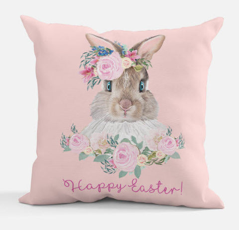 Happy Easter Bunny Accent Pillow 18 x 18