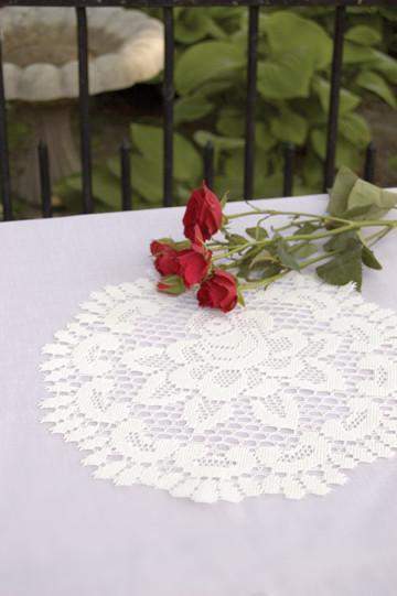 Heritage Lace Rose Off White 12-inch Doily
