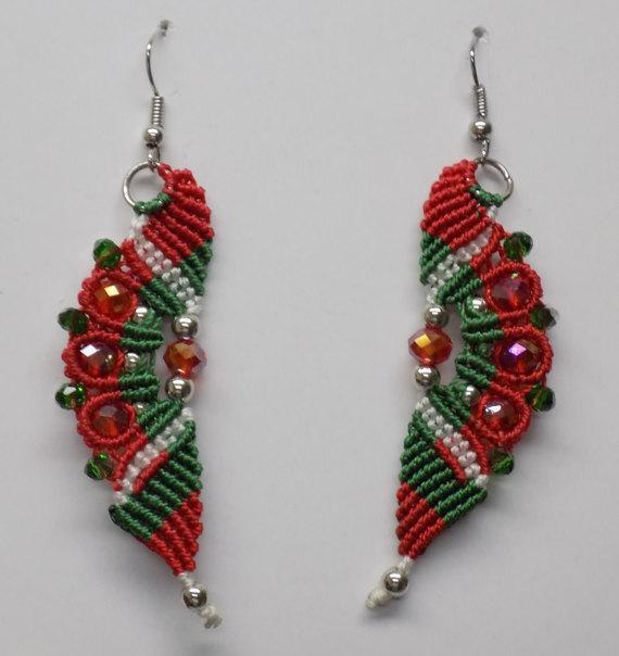 Holiday Party Macrame Earrings
