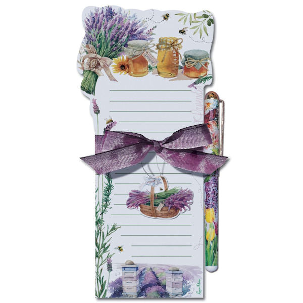 Honey Bees and Lavender Die Cut Shopping To Do List Pad with Pen