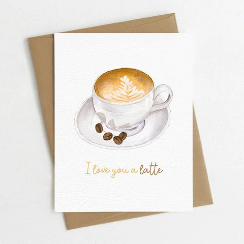 I Love You a Latte Blank Coffee Card