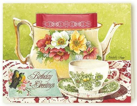 Kimberly Shaw Birthday Greetings Tea Card