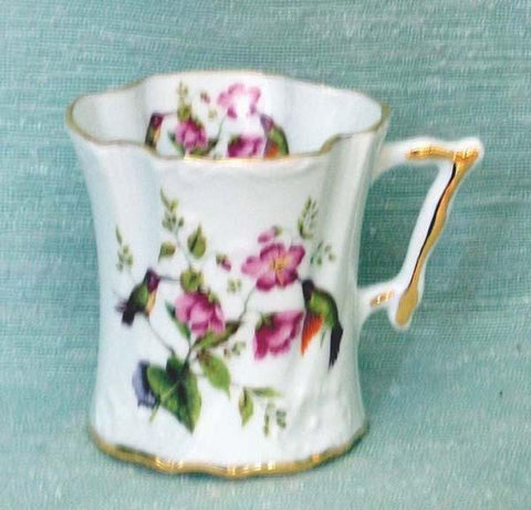 Ladies Victorian Tankards Floral Mugs Set of 2 - Hummingbird-Roses And Teacups