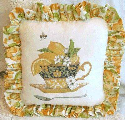 Lemon Tea Accent Pillow - Only 1 available-Roses And Teacups