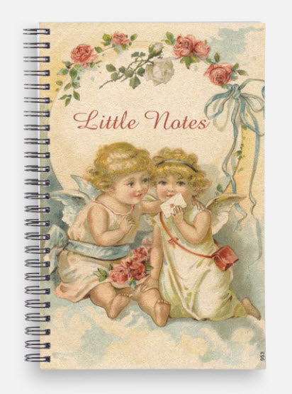 Little Notes Spiral Notebook Journal-Roses And Teacups