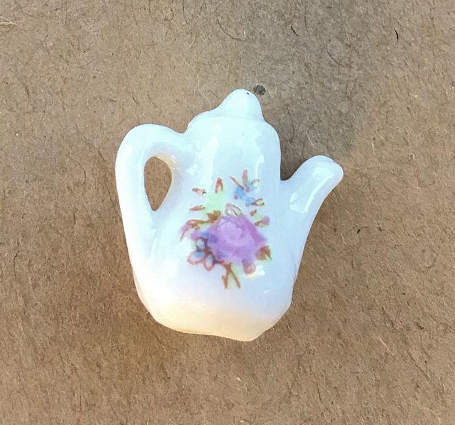 Mini Porcelain Teapot Charm