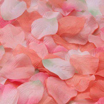 Orange Pink Petals for Weddings (approx 250)