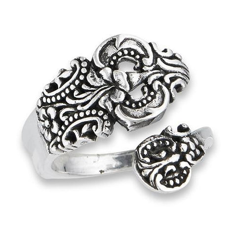 Ornate Sterling Silver Spoon Ring