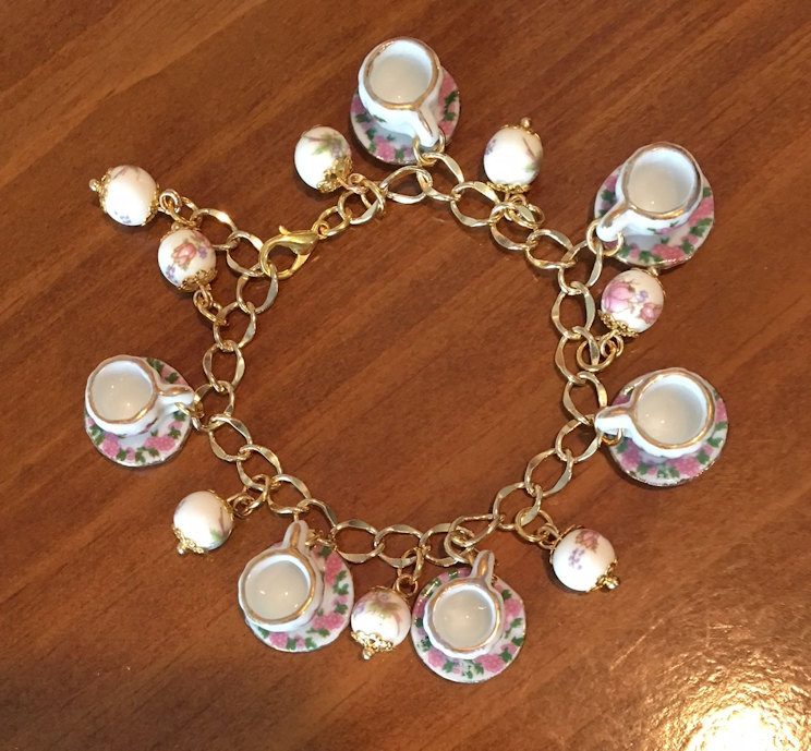Peach Blossom Tea Cup Bracelet