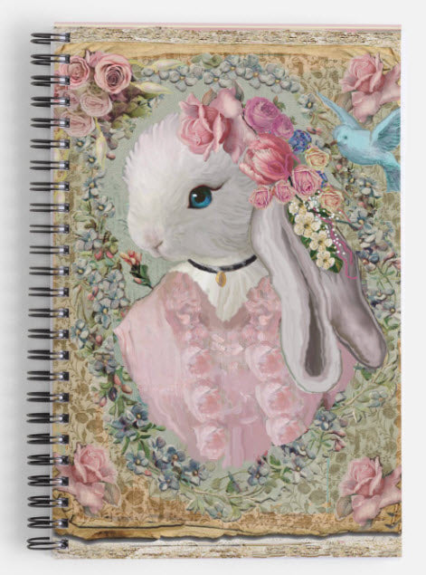 Pink Bunny Spiral Notebook Journal