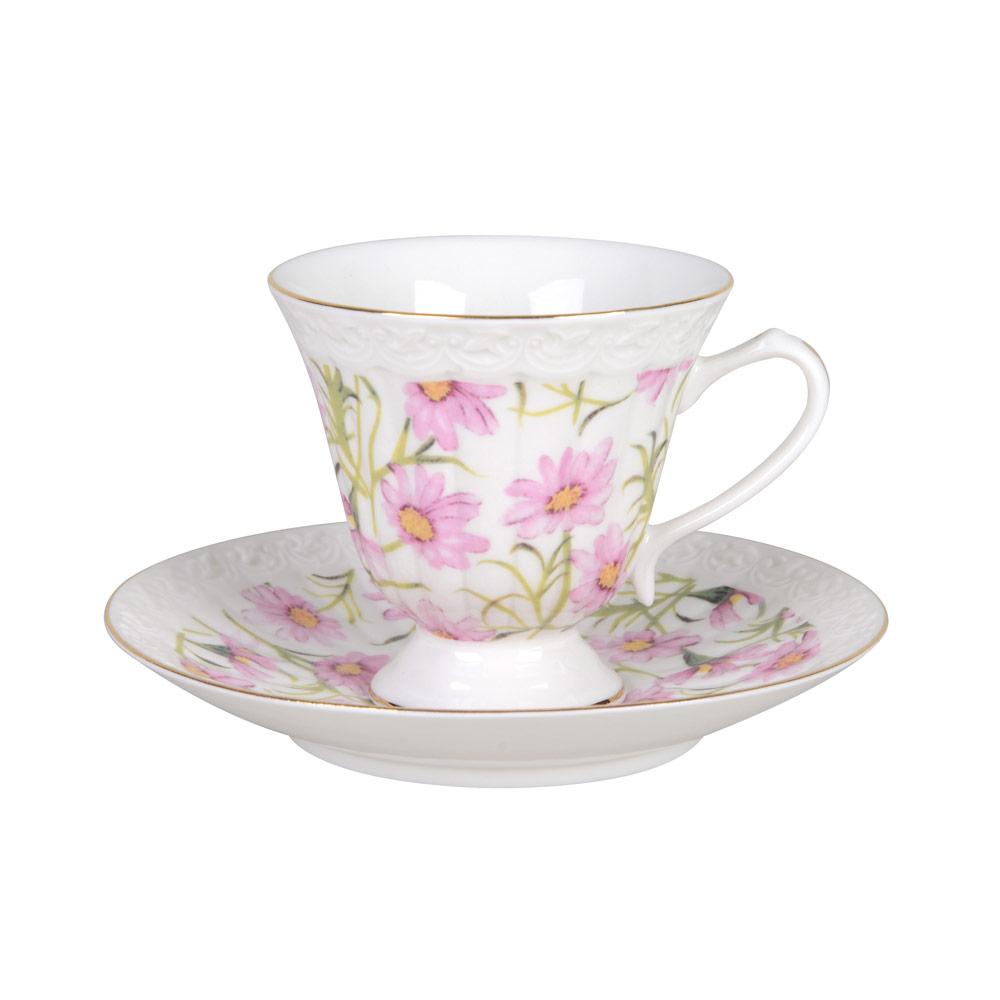 Pink Daisy Tea Cups Set of 4