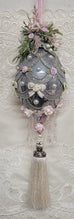 Pink Evergreen Folly with Tassel Hand Decorated Victorian Iridescent Glass Ornament - One of a Kind!