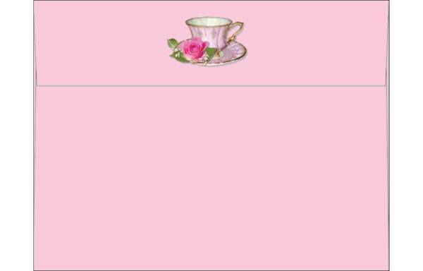 Pink Tea Cup Blank Greeting Card