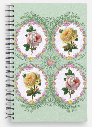 Pink and Yellow Roses Spiral Notebook Journal