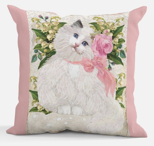 Pretty Kitty Accent Pillow 18 x 18