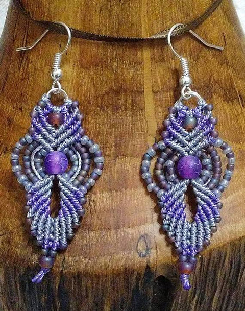Purple Paradise Macrame Earrings
