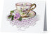 Purple Tea Cup Blank Greeting Card