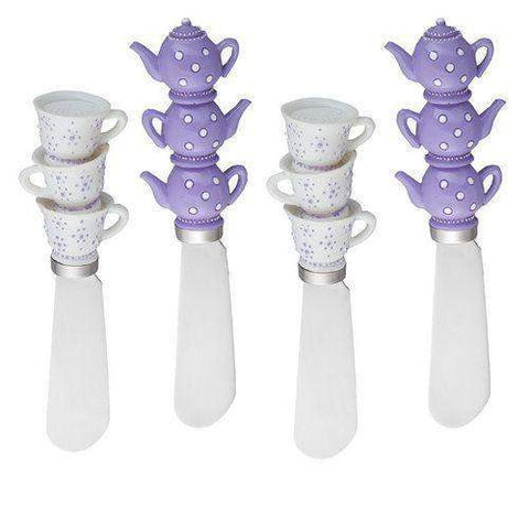 Purple Tea Set Spreaders Set of 4