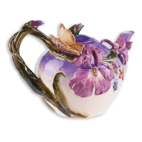 Purple Violet Butterfly Novelty Teapot