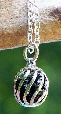 Reclaimed Glass Black Cage Necklace
