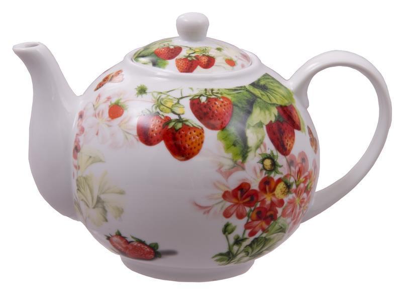 Red Strawberry Fine Porcelain Discount Teapot