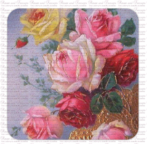 Rose Bouquet Coasters Set of 4