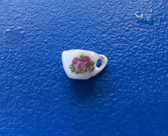 Rosemary Mini Porcelain Tea Cup Charm