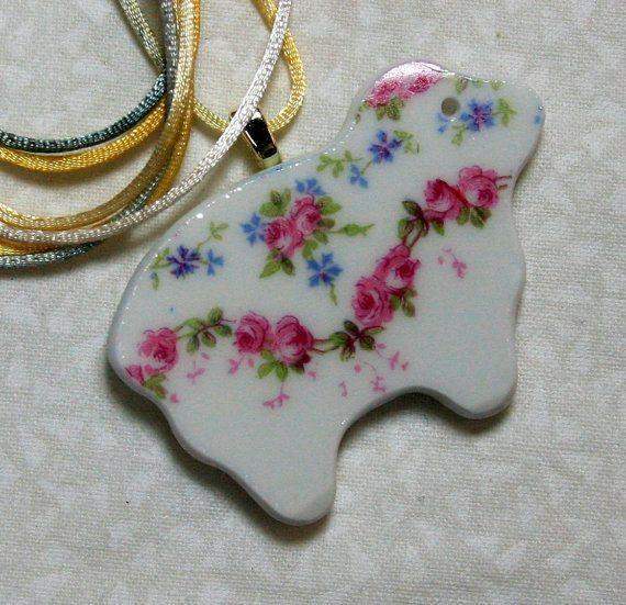 Roses China Sheep Pendant with Cord ONLY 5 AVAILABLE