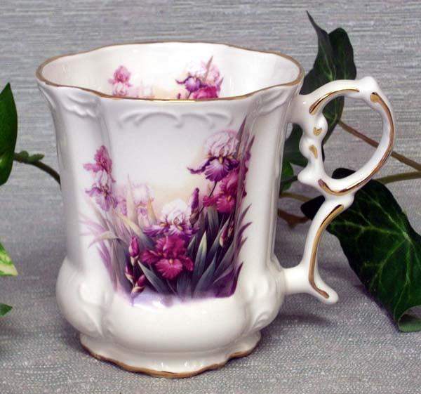 Set of 2 Iris Victorian Tankards Floral Mugs