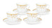 Set of 4 Rosalia Bulk Wholesale Tea Cups (Teacups) and Saucers Elegant Wholesale Priced