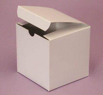 Set of 6 White Teacup ( Tea Cup ) Gift Boxes with White Crinkle Paper