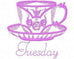 Set of 7 Embroidered Teacup Days of the Week Tea Towels