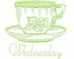 Set of 7 Embroidered Teacup Days of the Week Tea Towels