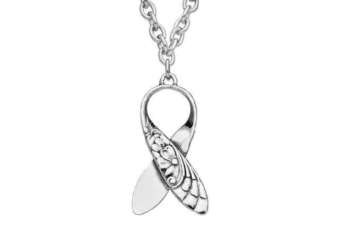 Silver Spoon Awareness Ribbon Necklace - Only 3 Left!
