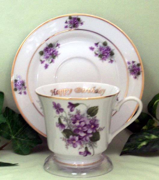 Sister in Law Personalized Porcelain Tea Cup (teacup) and Saucer-Roses And Teacups