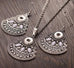 Snap Jewel Fan Necklace and Earring Set with 3 Sets of Jewels