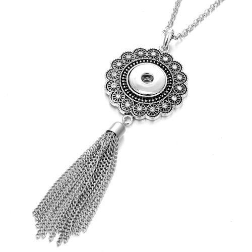 Snap Jewel Tassel Necklace with 6 Jewels