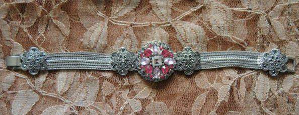 Snap Jewels Marcasite Floral Bracelet