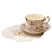 Snowman Chintz Porcelain Tea Cups (Teacups) and Saucers Set of 2