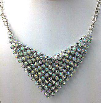 Sparkling Mystic Rhinestone Triangle Mesh Necklace - Only 1 Available