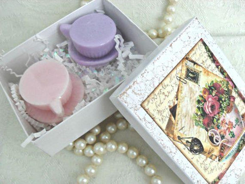 Tea Cup Soap Favors in Gift Box Set of 6