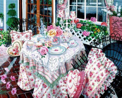 Tea at Summer Hill Susan Rios Keepsakes 8 x 10-Roses And Teacups