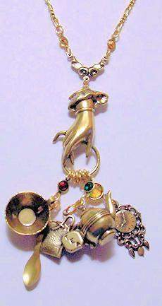 Victorian Tea Time Tea Charm Necklace 24 inch Chain
