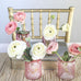 Vintage Pink Glass Tea Light Holders Wedding Tea Party Favors Set of 4