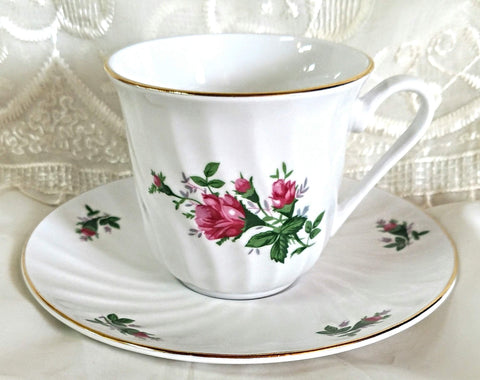 Vintage Rose Fine Porcelain Teacups (Tea Cups) includes 6 Tea Cups & 6 Saucers at Cheap Price