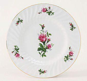 Vintage Rose Set of 6 Porcelain Dessert Plates