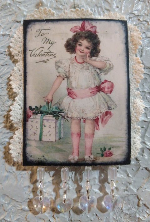 Vintage Style Postcard Valentine Scented Sachet - Present