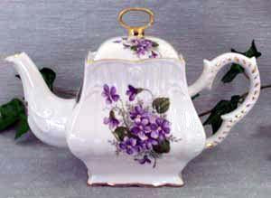 Wayside Pansy 8 Cup Square Porcelain Teapot