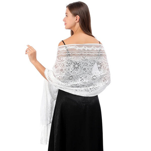 White Lacy Summer Shawl